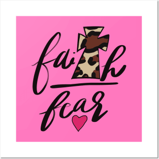 Cheetah Print Faith over Fear Posters and Art